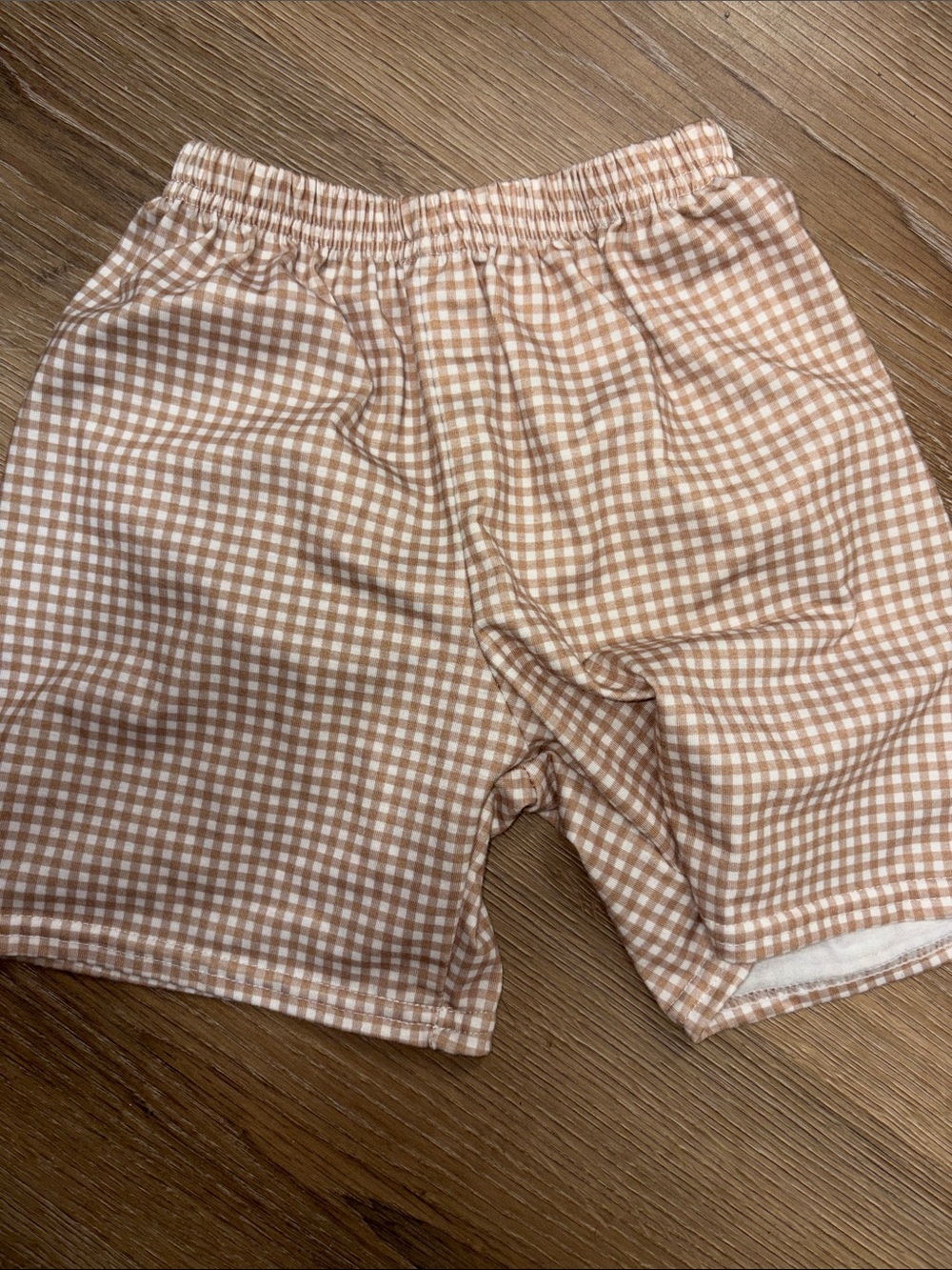 3/$15! Boys kids size 4 shorts Children's Gingham Pull-On Shorts - Beige/White